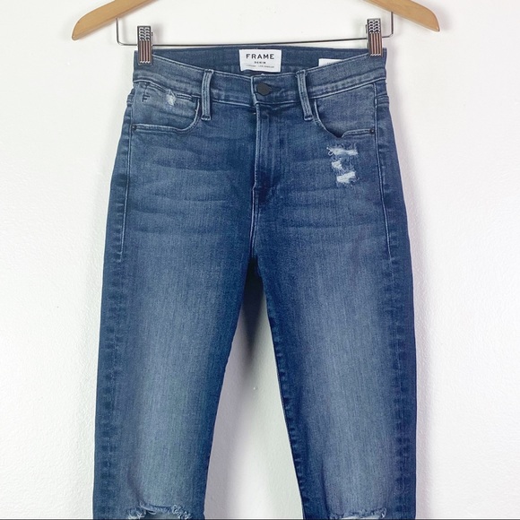 Frame Denim Jeans Le High Skinny Distressed Denim Jeans Sz 25 LHSk231 - Picture 3 of 11